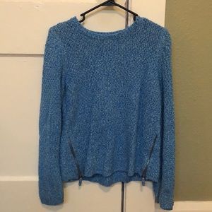 Blue slouch sweater with cute zippers